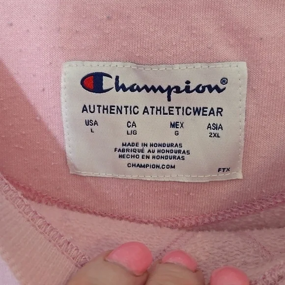 Champion Pink Sweatshirt Size Large Used - Picture 2 of 5